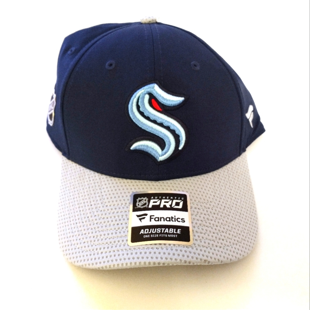 Seattle Kraken NHL Official Navy Blue Fanatics Locker Room Snapback Hat Cap New